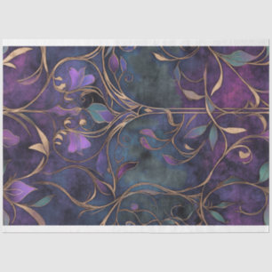 Art Deco Repeat Pattern Tile Dark Moody Background Tissue Paper