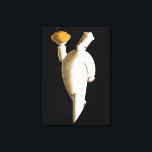Art Deco Restaurant Chef, Vintage Business Canvas Print<br><div class="desc">Vintage illustration food and beverages design featuring an art deco professional caterer or personal chef wearing a traditional chef's uniform (or chef's whites) and a toque blanche (traditional hat). He is carrying food like a waiter for a catered party.</div>