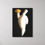 Art Deco Restaurant Chef, Vintage Business Canvas Print<br><div class="desc">Vintage illustration food and beverages design featuring an art deco professional caterer or personal chef wearing a traditional chef's uniform (or chef's whites) and a toque blanche (traditional hat). He is carrying food like a waiter for a catered party.</div>