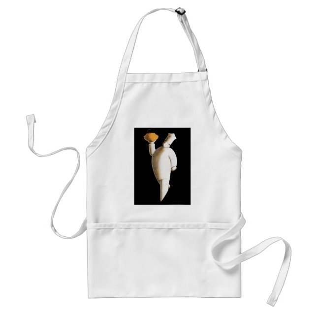 Art Deco Restaurant Chef, Vintage Business Standard Apron (Front)