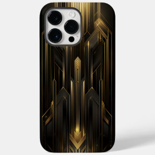 Art Deco Retro 1920s Black n Gold iPhone 14 Pro Max Case