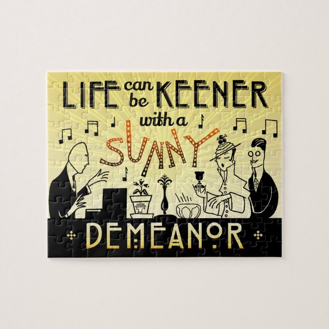Art Deco Retro 20s Inspirational Sunny Demeanour Jigsaw Puzzle (Horizontal)