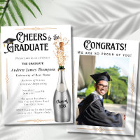 Art Deco Retro Photo Graduation Party Announcement