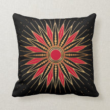 Art Deco Retro Star (red-gold-black)
