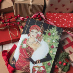 Art Deco retro vintage Christmas lady Card<br><div class="desc">Art Deco retro vintage Christmas lady Note Card</div>