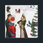 art deco retro vintage Christmas Square Business Card<br><div class="desc">art deco retro vintage Christmas Square Business Card</div>