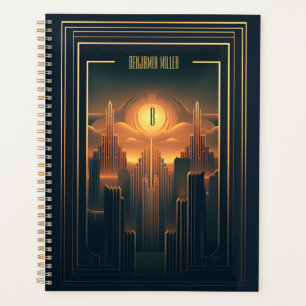 Art Deco Retro Vintage Classic 1920s Black & Gold Planner