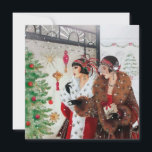 art deco retro vintage ladies Christmas Holiday Card<br><div class="desc">art deco retro vintage ladies Christmas Holiday Card</div>