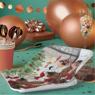 art deco retro vintage ladies party paper plate