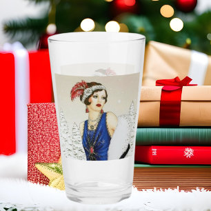 Art Deco retro vintage lady Glass
