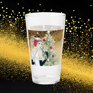 Art Deco retro vintage lady Glass
