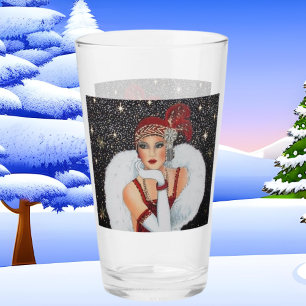 Art Deco retro vintage lady  Glass