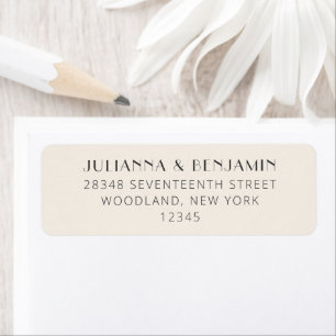 Art Deco Return Address Ivory Black Modern Wedding