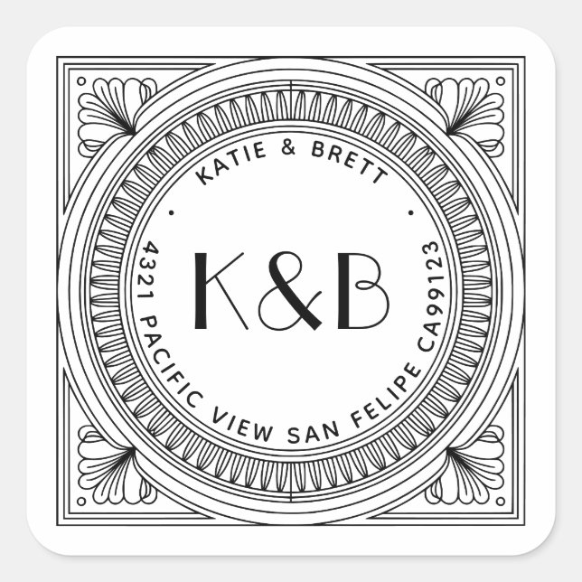 Art Deco Return Address Labels - Custom (Front)