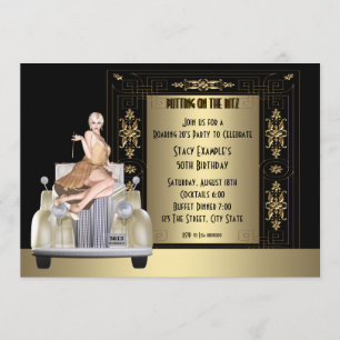 Art Deco Roaring 20's Birthday Party Invitation