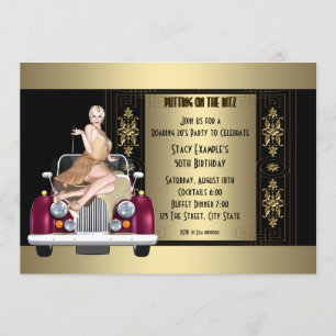 Art Deco Roaring 20's Birthday Party Invitation