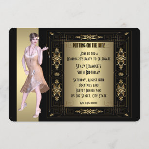 Art Deco Roaring 20's Birthday Party Invitation