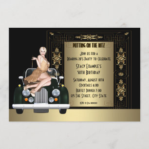 Art Deco Roaring 20's Birthday Party Invitation
