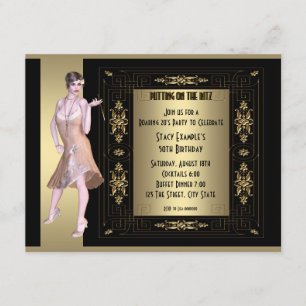 Art Deco Roaring 20's Birthday Party Invitation