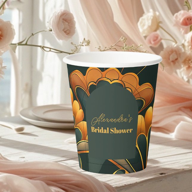 Art Deco Roaring 20s Bridal Shower Paper Cups (Creator Uploaded)