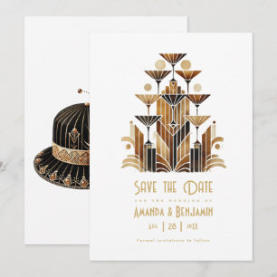 Art Deco Roaring 20s Gatsby Champagne Tower Save The Date