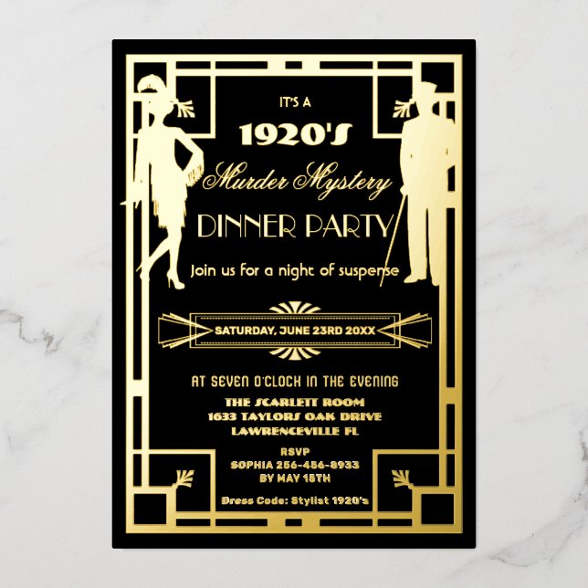 Art Deco Roaring 20s Murder Mystery Party Real (Front)