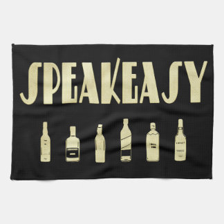 Art deco roaring 20's speakeasy prohibition   tea towel