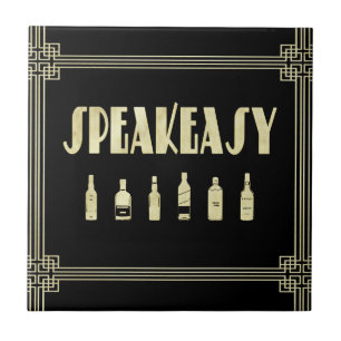 Art deco roaring 20's speakeasy prohibition  tile