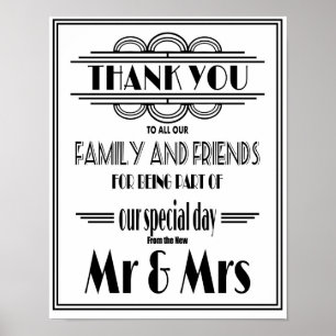 Art Deco Roaring 20's Thank you wedding print