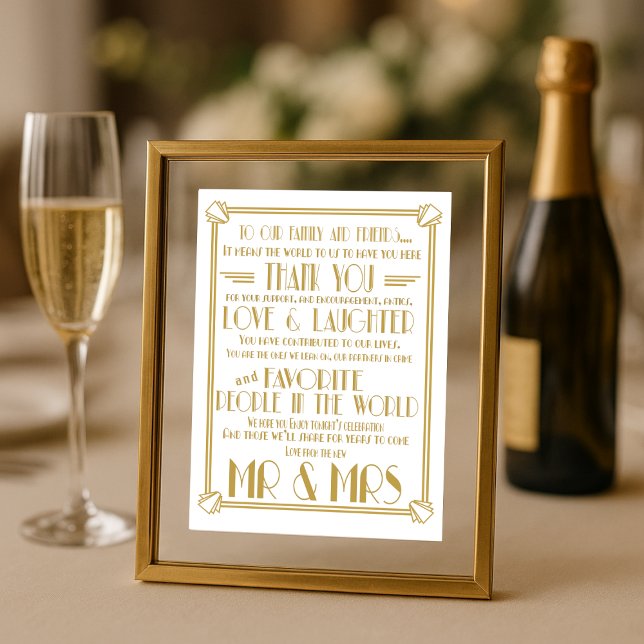 Art Deco Roaring 20's Thank You wedding sign print (Creator Uploaded)