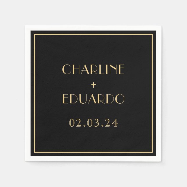 Art deco roaring 20s Wedding  Napkin (Front)