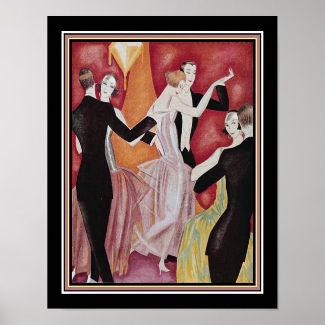 Art Deco Roaring Twenties Dancers Poster (Front)