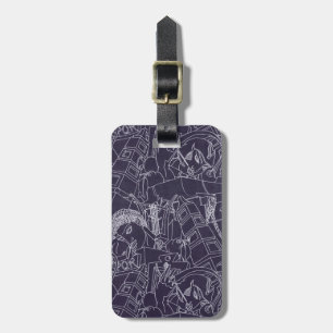 Art Deco Roman SPQR Dark Purple Aesthetic Art Luggage Tag