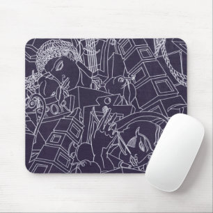 Art Deco Roman SPQR Dark Purple Aesthetic Art Mouse Mat