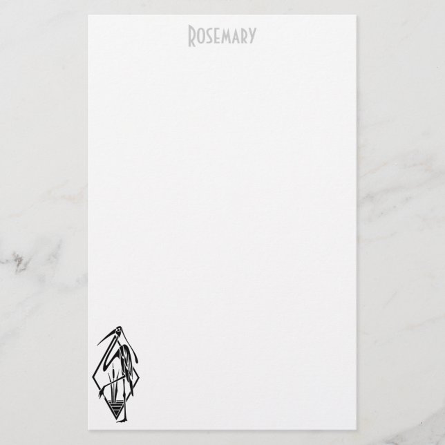Art Deco Rooster stationery personalised (Front)