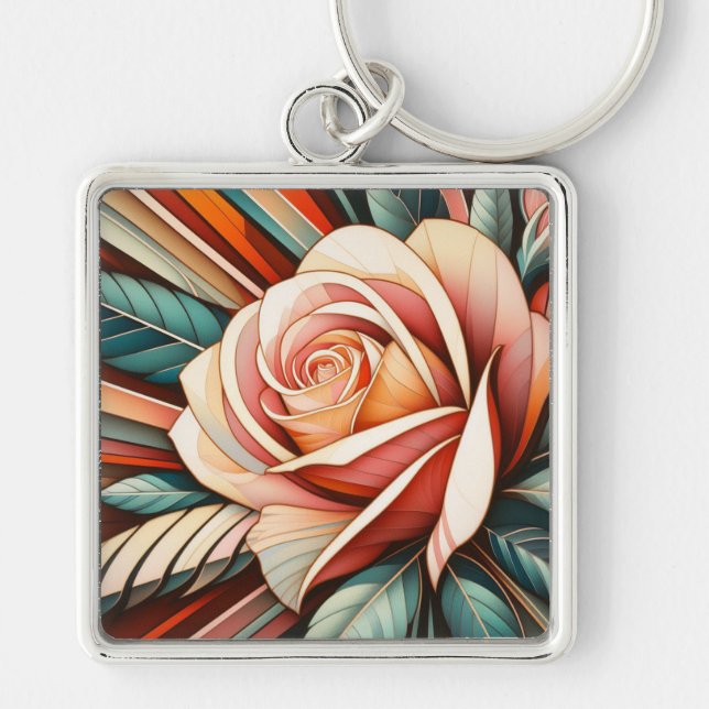 Art Deco Ros Keychain (Front)
