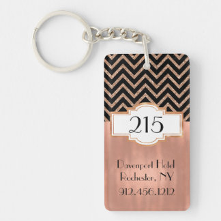 Art Deco Rose Gold Hotel Keychain