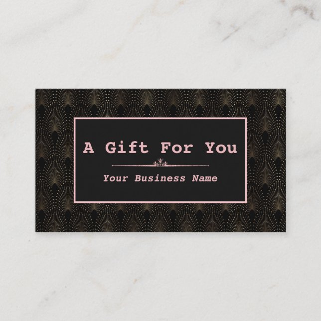Art Deco Rose Gold Monogram Makeup Artist Loyalty Card (Front)