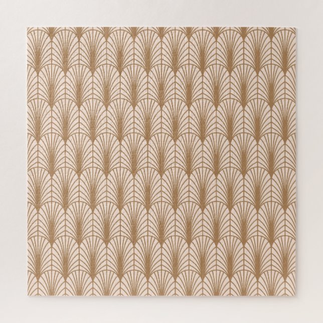 Art Deco Rose: Golden Peacock Feathers Jigsaw Puzzle (Vertical)