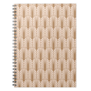 Art Deco Rose: Golden Peacock Feathers Notebook