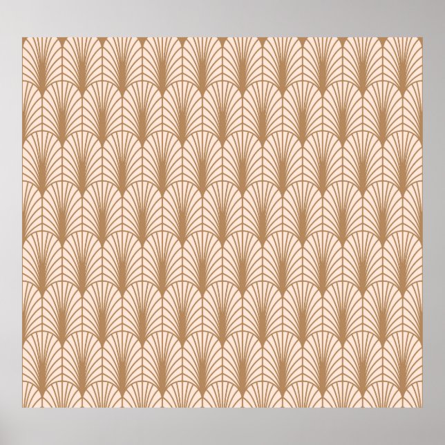 Art Deco Rose: Golden Peacock Feathers Poster (Front)