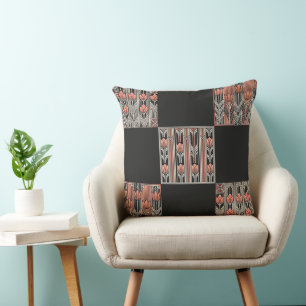 Art Deco Rose Throw Pillow