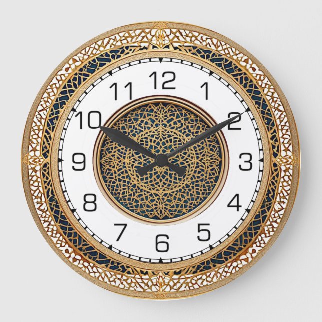 Art Deco Round Wall Large Clock (Front)