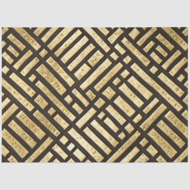 Art Deco Royal Gold Bars Tissue Paper (Front)