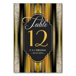 Art Deco Royal Gold Wedding Table Number Cards