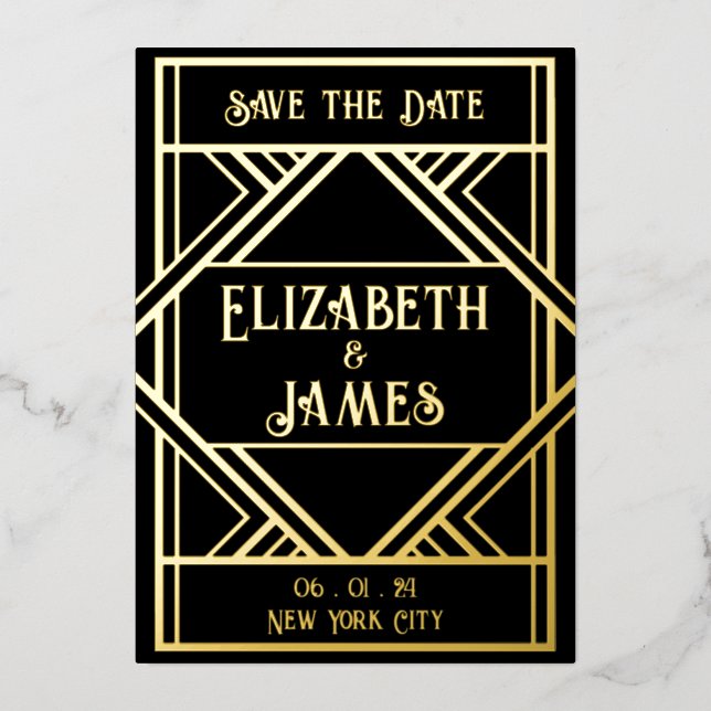 Art Deco Save the Date (Front)