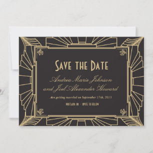 Art Deco Save the Date by Origami Prints
