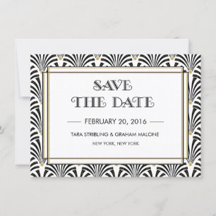 Art Deco Save The Date Invitation