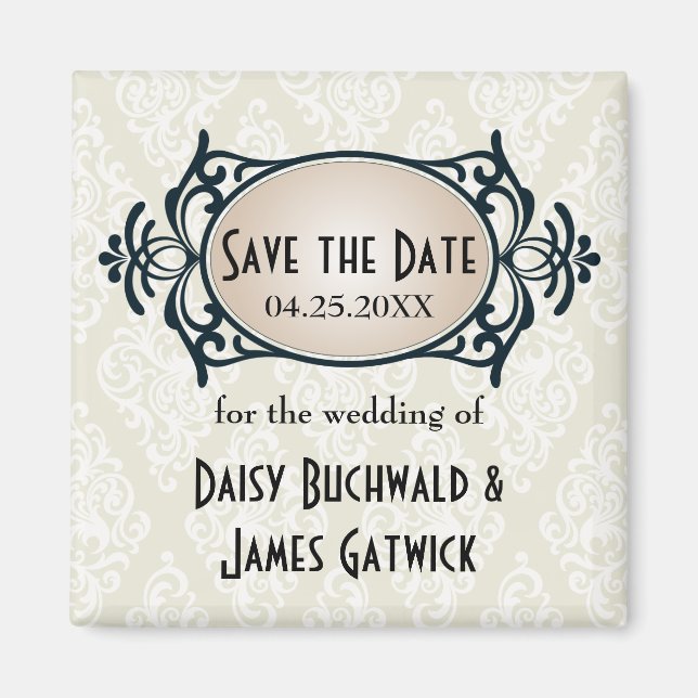 Art Deco Save the Date Magnet (Front)