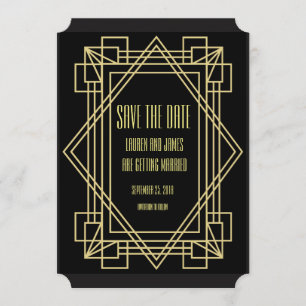 Art Deco Save the date Wedding invitation